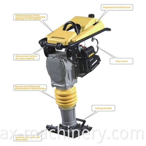 Tamping Grad Tamping Office fabricant d'essence vibration de tamponnage Rammer RM80